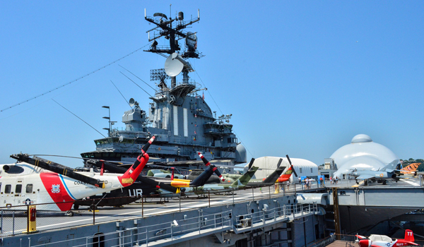 The top of the Intrepid Aircraft Carrier